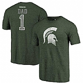 Michigan State Spartans Fanatics Branded Green Greatest Dad Tri Blend T-Shirt,baseball caps,new era cap wholesale,wholesale hats
